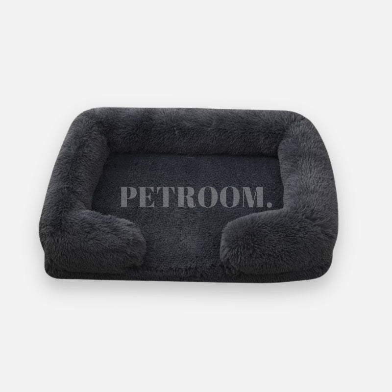 A dark grey Dog beds