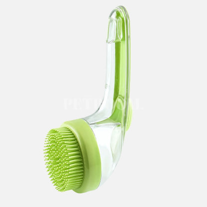 A green Dog grooming brush