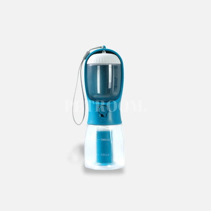 An indigo and white pet bottle