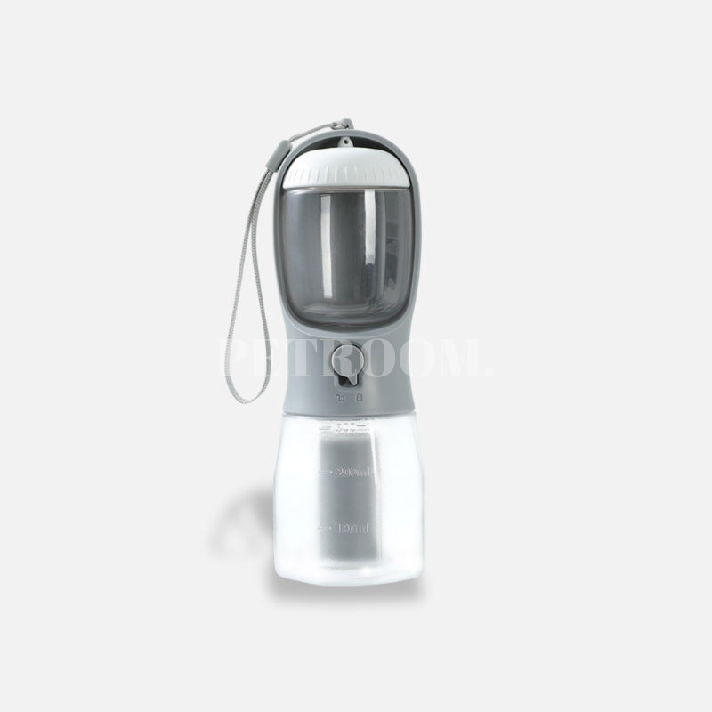 A twilight grey and white pet bottle