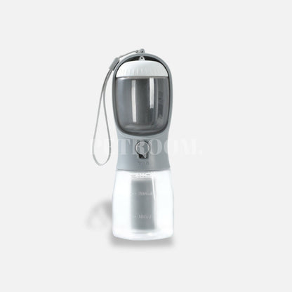 A twilight grey and white pet bottle