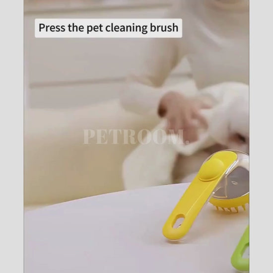 A dog being groomed with our Dog Grooming Brush